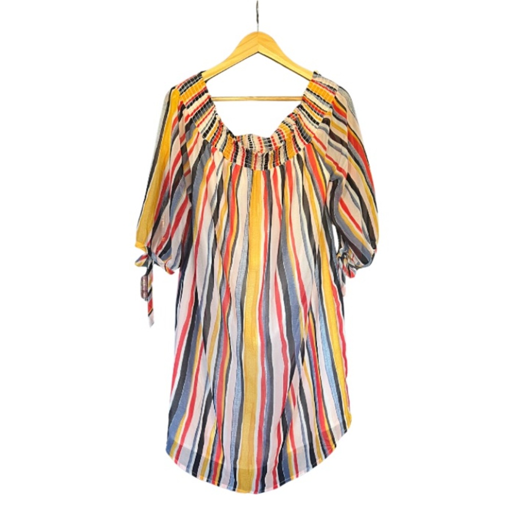 Ana Multicolor Striped Off the Shoulder Dress